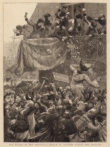 La batalla del balcón, un boceto en Amberes durante el carnaval